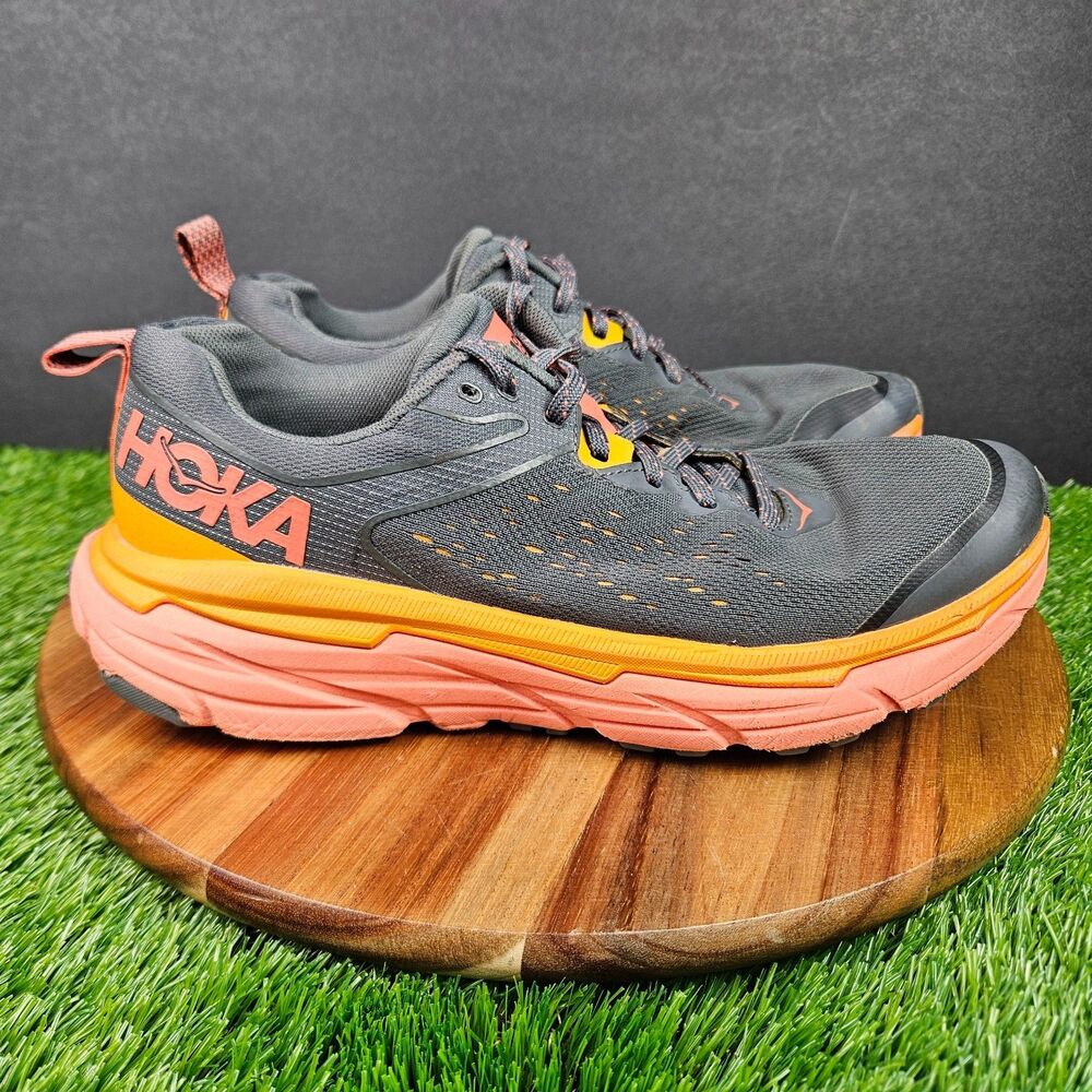 Hoka One One Challenger ATR 6 Shoes Womens 8.5B Gray Orange Running 1106512 CCLL